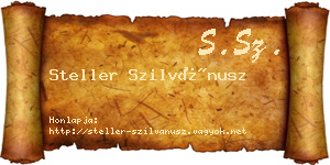 Steller Szilvánusz névjegykártya